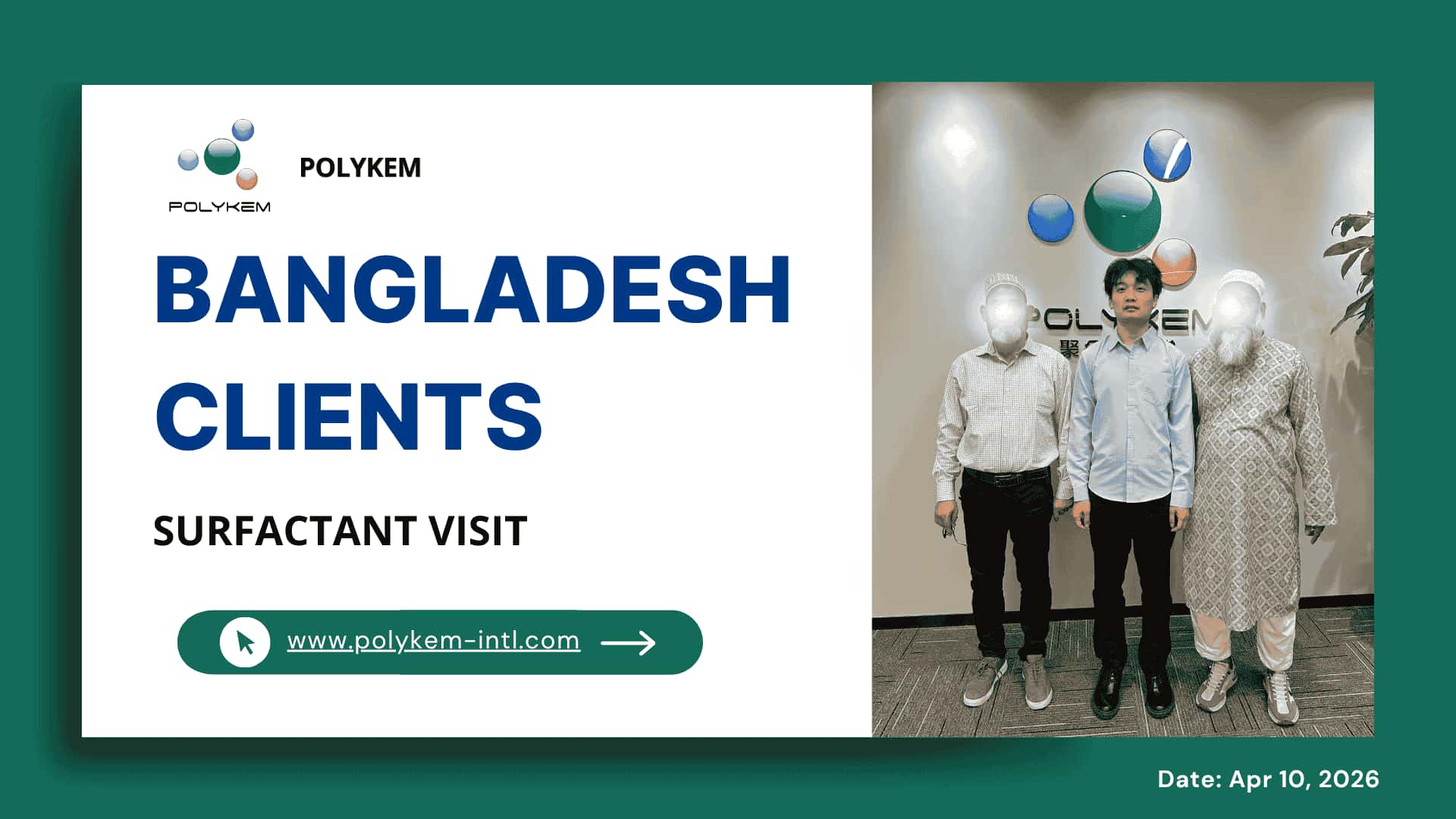 Clienti del Bangladesh visitano POLYKEM per tensioattivi NP e AEO, intento di acquisto confermato